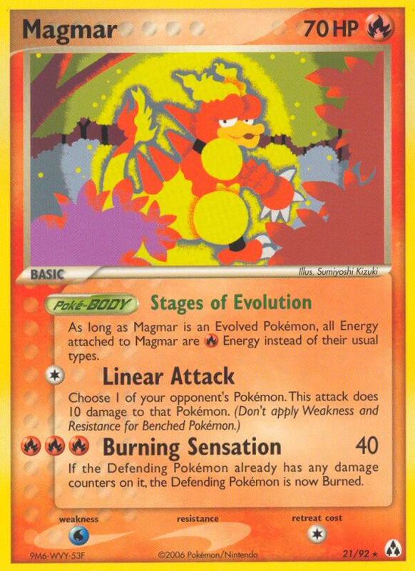 Magmar Pokemon card from Legend Maker