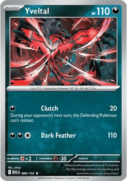 Yveltal Pokemon card from Mega Evolution