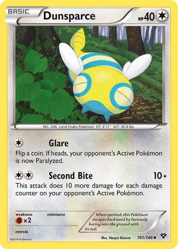 Dunsparce Pokemon card from XY Base Set