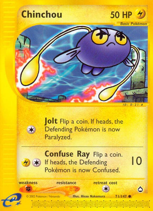 Chinchou (71) Pokemon card from Aquapolis