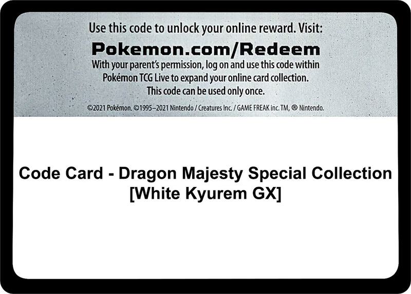 Code Card - Dragon Majesty Special Collection [White Kyurem GX] Pokemon card from Dragon Majesty