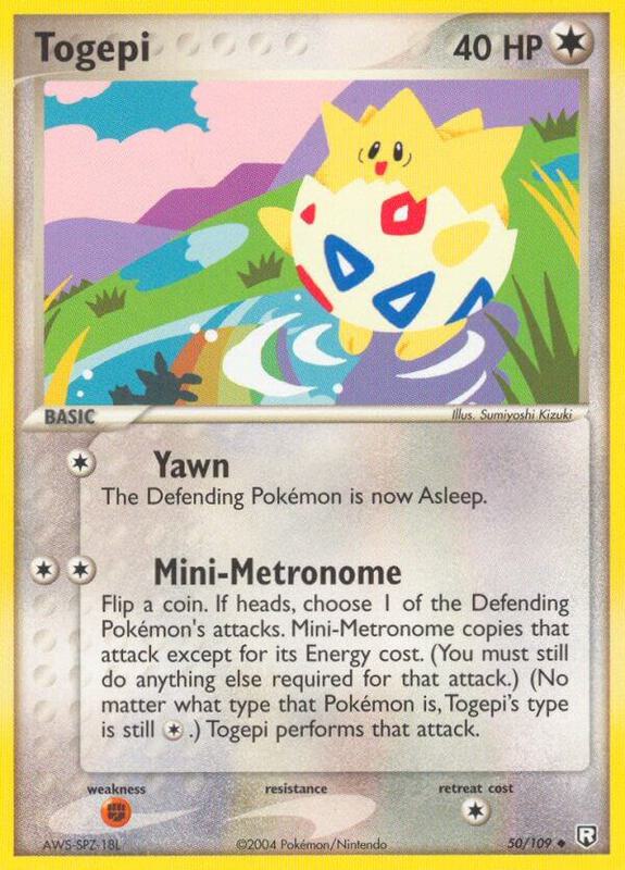 Togepi Pokemon card from Team Rocket Returns