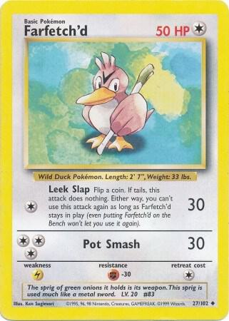 Farfetch'd Pokemon card from Base Set