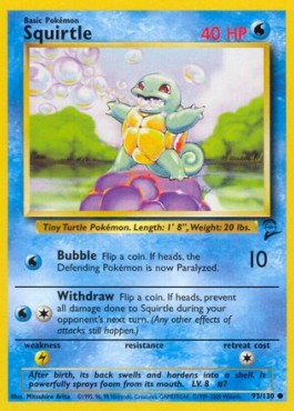 Squirtle Pokemon card from Base Set 2