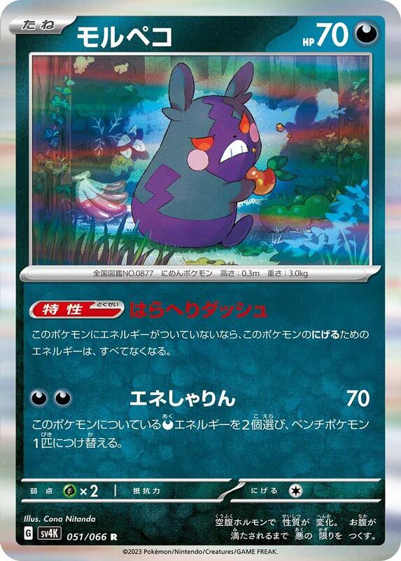 Morpeko (Japanese) Pokemon card from SV4K: Ancient Roar