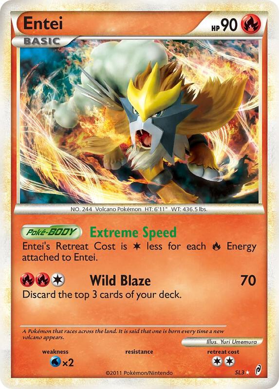 Entei (Shiny) Pokemon card from Call of Legends