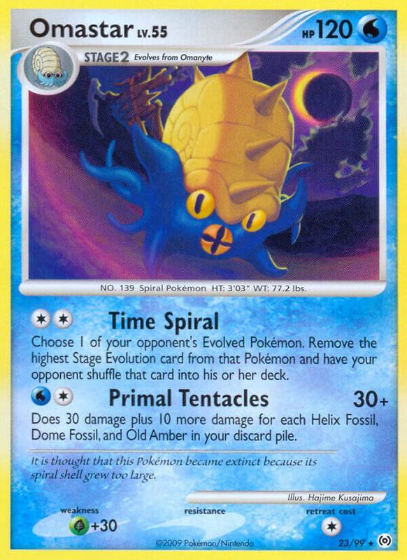 Omastar Pokemon card from Arceus