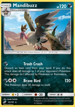 Mandibuzz Pokemon card from Team Up