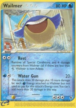 Wailmer Pokemon card from EX Ruby Sapphire