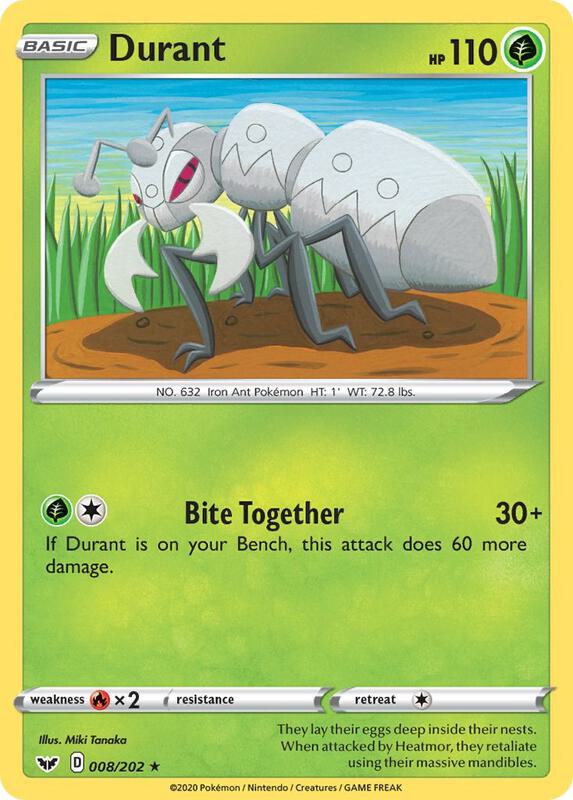 Durant Pokemon card from SWSH01: Sword & Shield Base Set