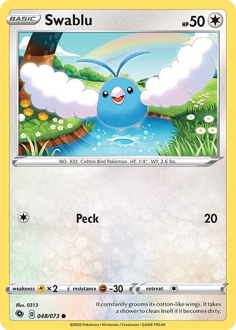 Swablu Pokemon card from Champion's Path
