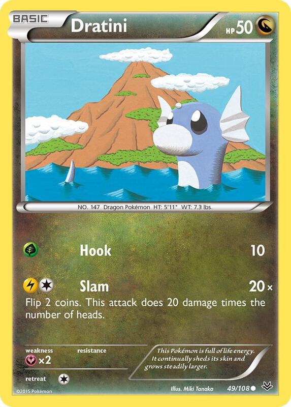 Dratini Pokemon card from XY - Roaring Skies