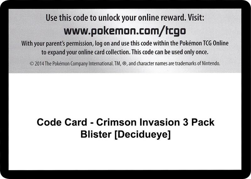 Code Card - Crimson Invasion 3 Pack Blister [Decidueye] Pokemon card from SM - Crimson Invasion
