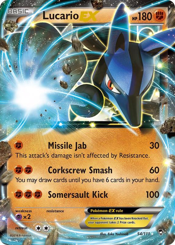 Lucario EX Pokemon card from XY - Furious Fists