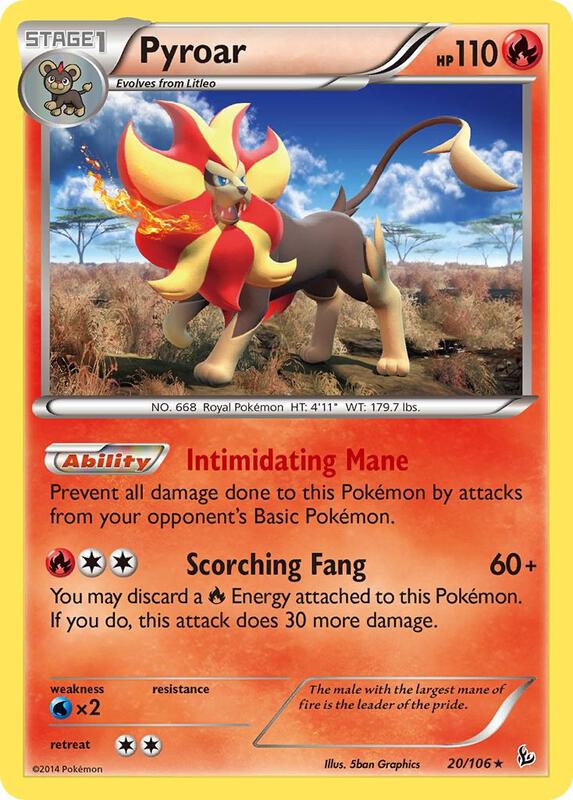 Pyroar Pokemon card from XY - Flashfire