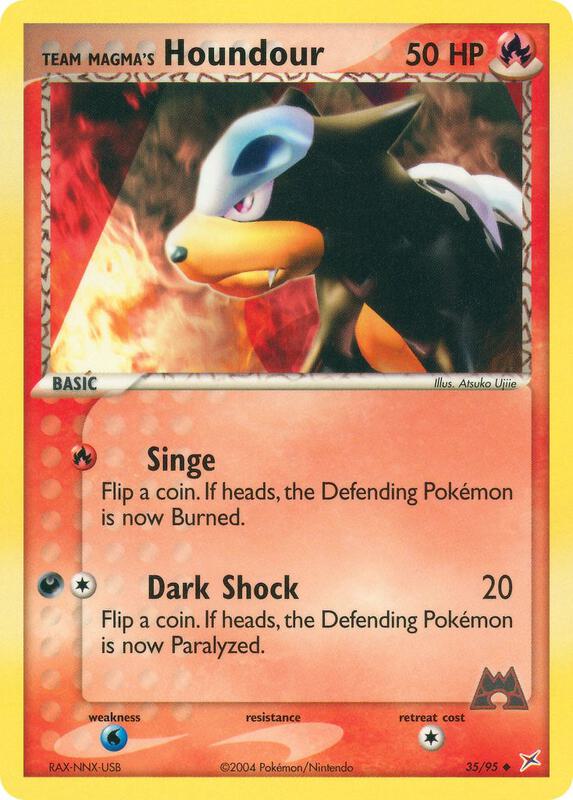 Team Magma's Houndour Pokemon card from Team Magma vs Team Aqua