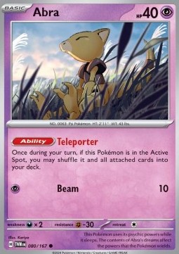 Abra Pokemon card from Twilight Masquerade