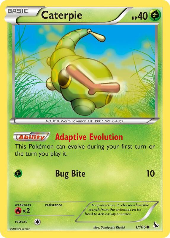 Caterpie Pokemon card from XY - Flashfire