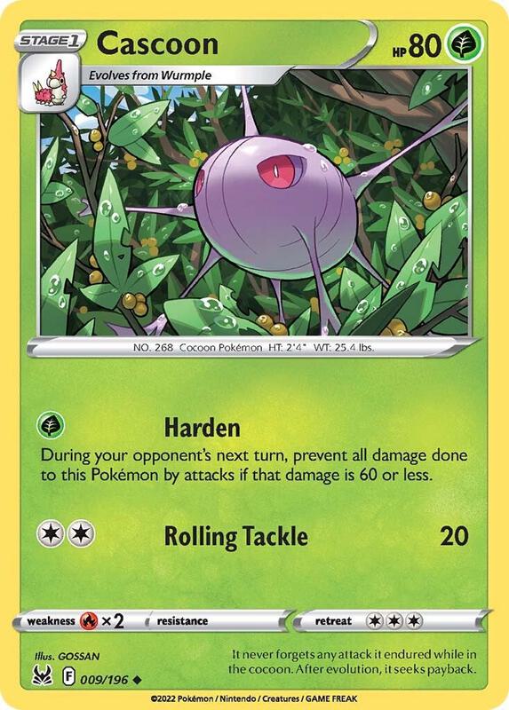 Cascoon Pokemon card from SWSH11: Lost Origin