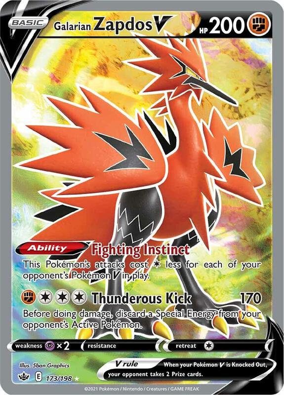 Galarian Zapdos V (Full Art) Pokemon card from SWSH06: Chilling Reign