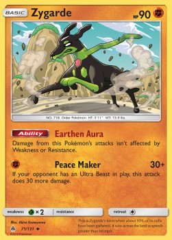 Zygarde Pokemon card from Forbidden Light