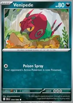 Venipede Pokemon card from Black Bolt