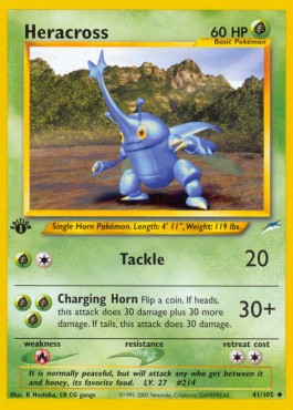 Heracross Pokemon card from Neo Destiny