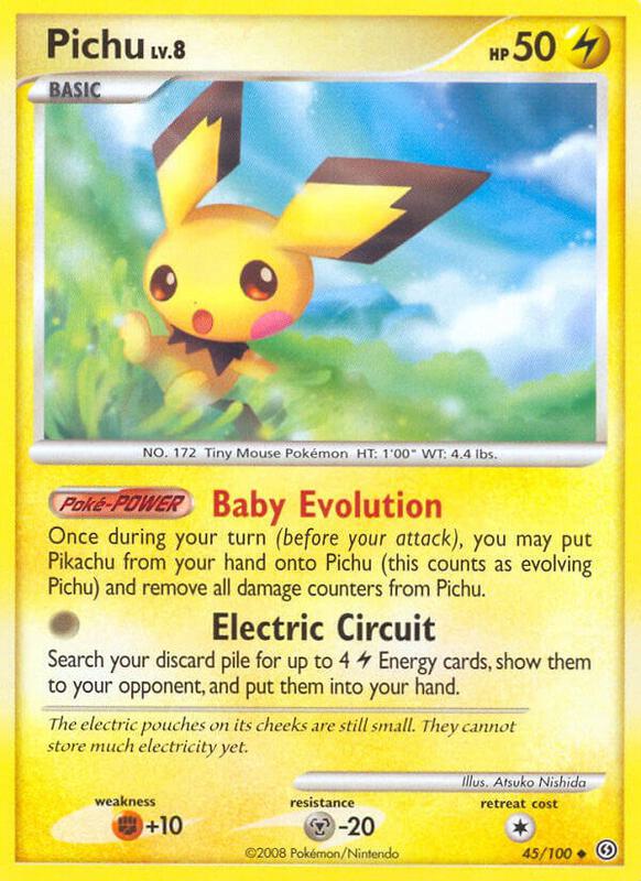 Pichu Pokemon card from Stormfront