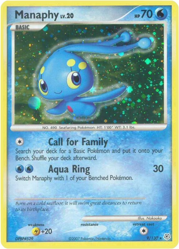 Manaphy Pokemon card from Diamond and Pearl