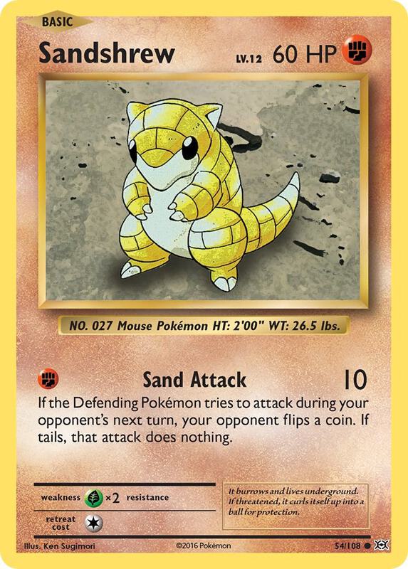 Sandshrew Pokemon card from XY - Evolutions
