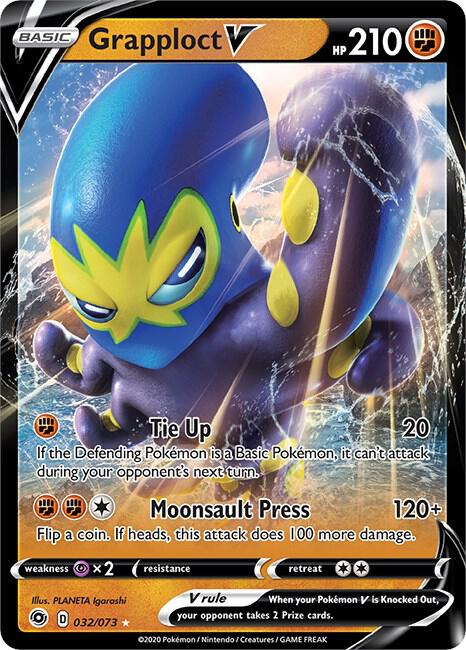 Grapploct V Pokemon card from Champion's Path