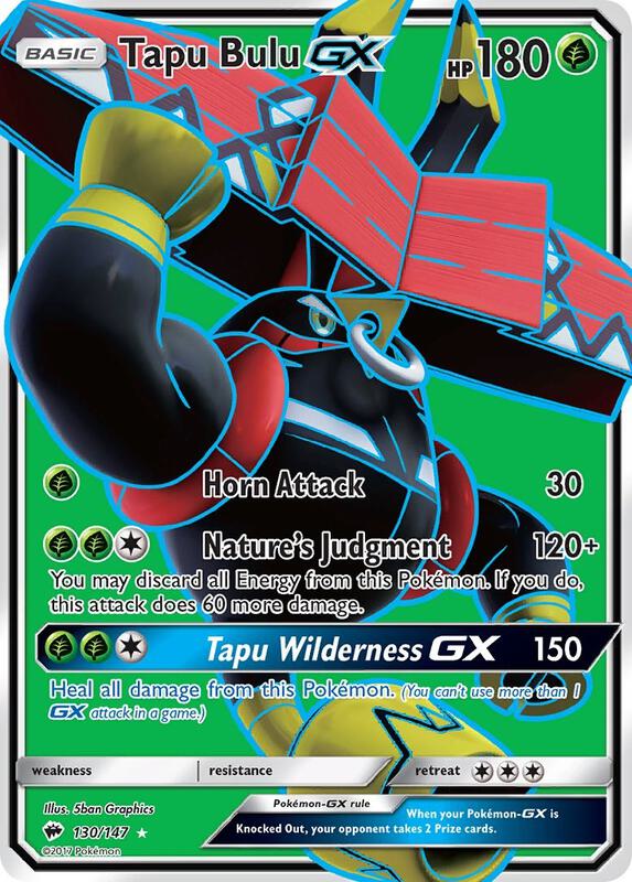 Tapu Bulu GX (Full Art) Pokemon card from SM - Burning Shadows