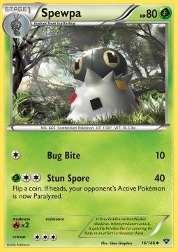 Spewpa Pokemon card from XY
