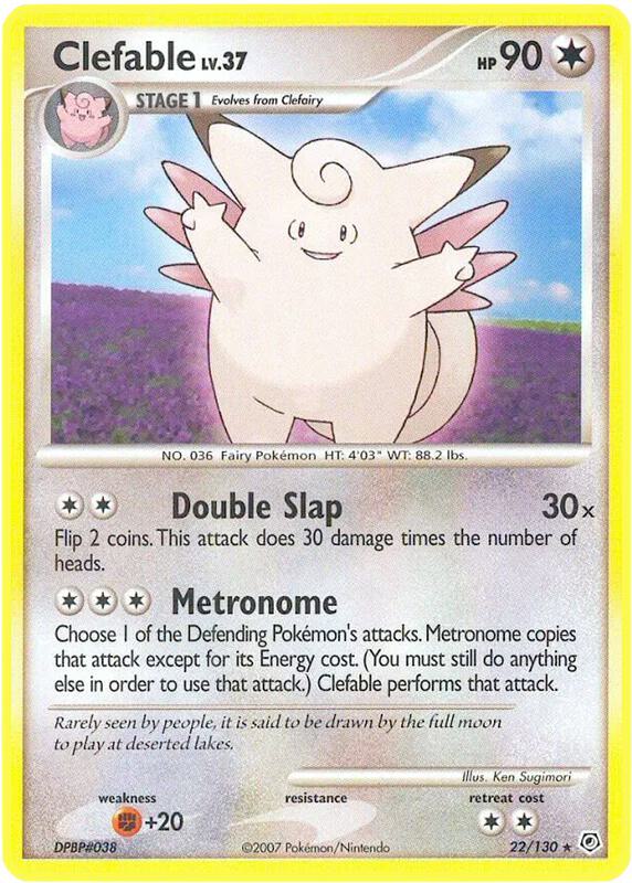 Clefable Pokemon card from Diamond and Pearl