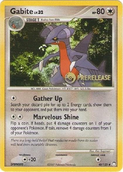 Gabite Pokemon card from Diamond and Pearl Promos