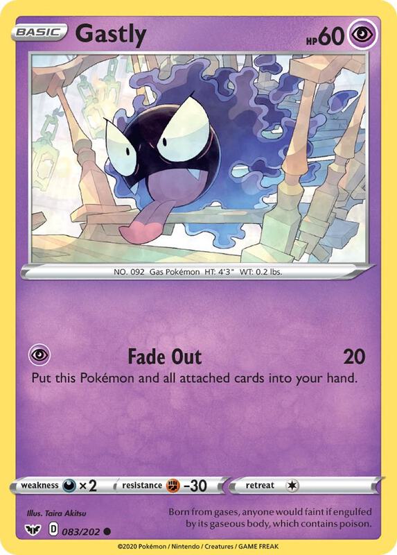 Gastly Pokemon card from SWSH01: Sword & Shield Base Set