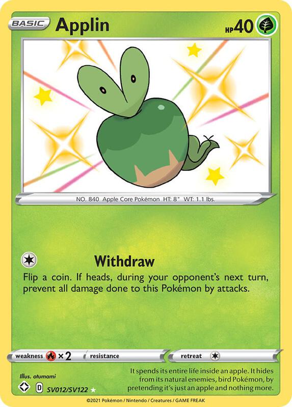 Applin Pokemon card from Shining Fates: Shiny Vault