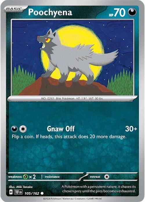 Poochyena Pokemon card from SV05: Temporal Forces