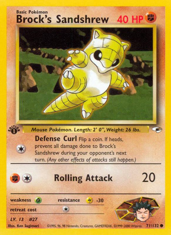 Brock's Sandshrew (71) Pokemon card from Gym Heroes