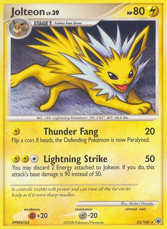 Jolteon Pokemon card from Majestic Dawn