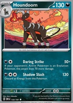 Houndoom Pokemon card from Obsidian Flames