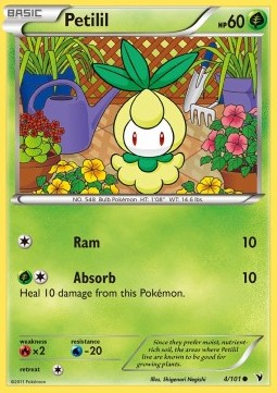 Petilil Pokemon card from Noble Victories