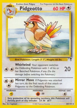 Pidgeotto Pokemon card from Legendary Collection