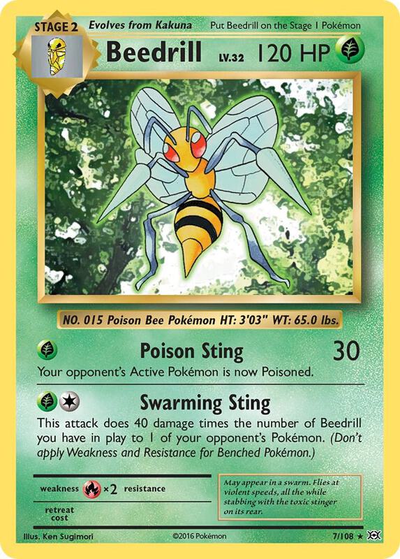Beedrill Pokemon card from XY - Evolutions