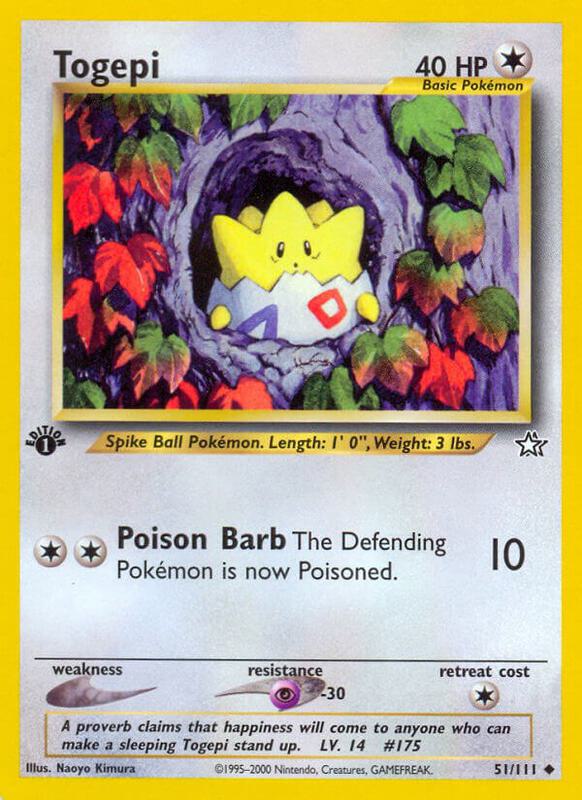 Togepi Pokemon card from Neo Genesis