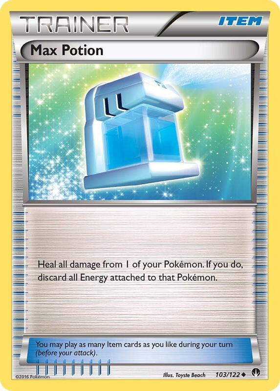 Max Potion Pokemon card from XY - BREAKpoint