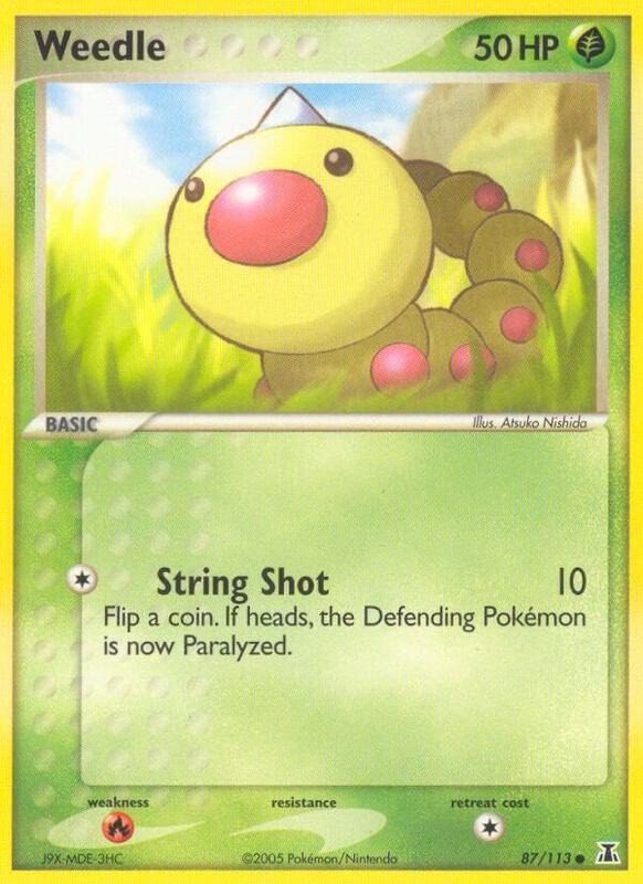 Weedle Pokemon card from Delta Species