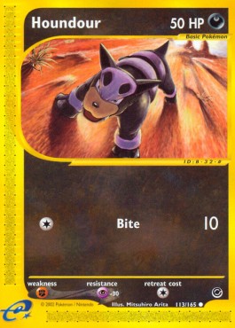 Houndour Pokemon card from Expedition Base Set
