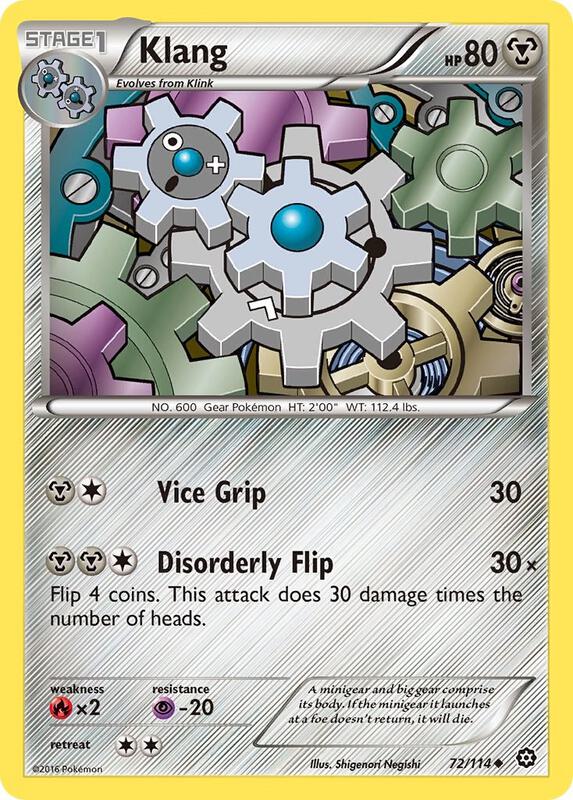 Klang Pokemon card from XY - Steam Siege