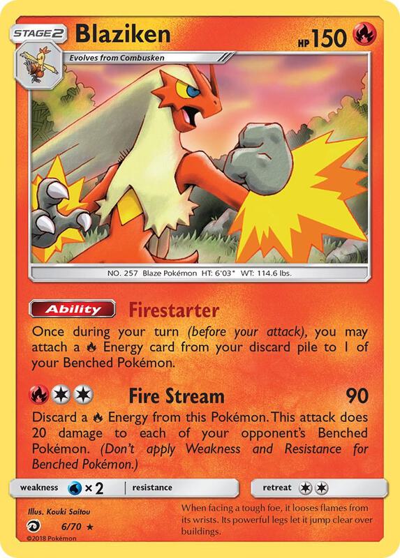 Blaziken Pokemon card from Dragon Majesty